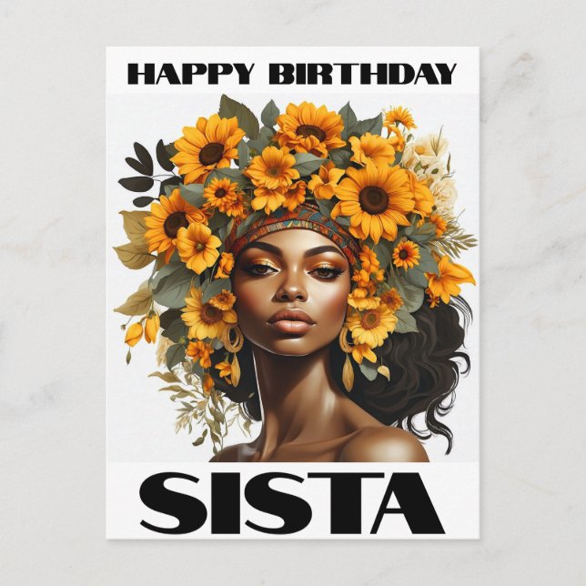 Black Girl Magic Birthday Sista Melanin Woman Holiday Postcard (Front)