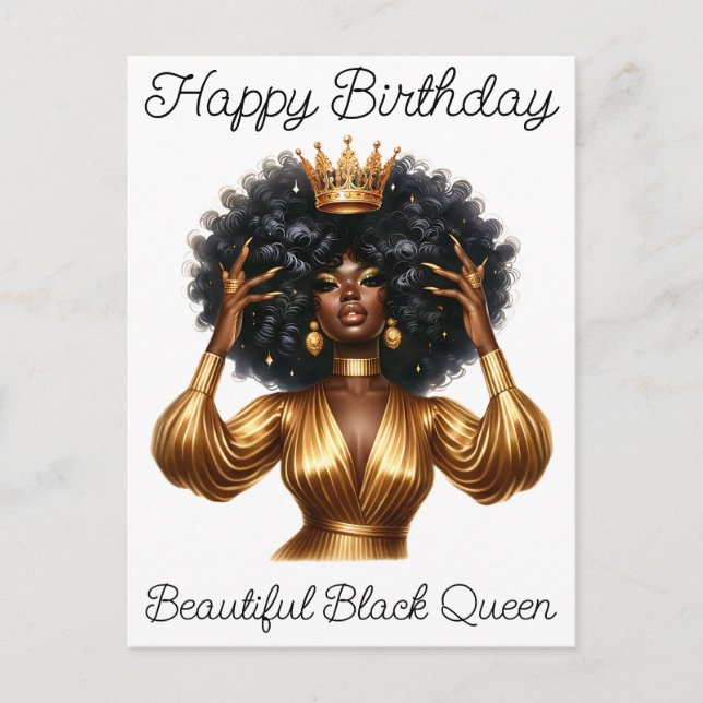 Black Girl Magic Birthday Sista Melanin Woman Holiday Postcard (Front)