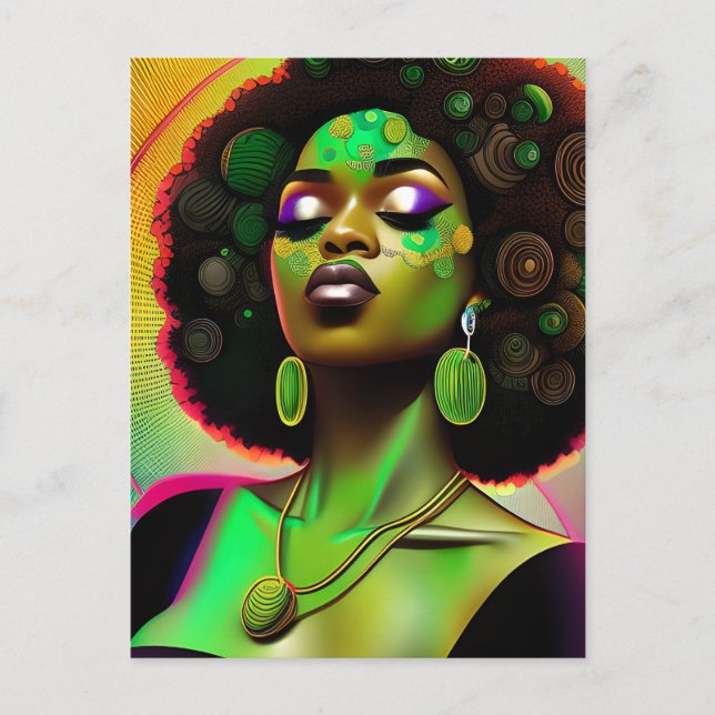 Black Girl Magic Birthday Sista Melanin Woman Holiday Postcard (Front)