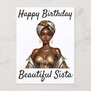 Black Girl Magic Birthday Sista Melanin Woman Post Invitation Postcard