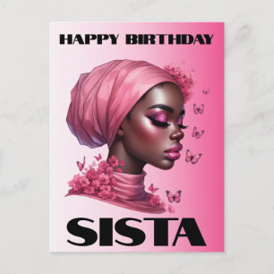Black Girl Magic Birthday Sista Melanin Woman Postcard