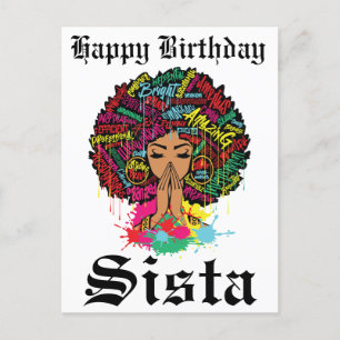 Black Girl Magic Birthday Sista Melanin Woman Postcard