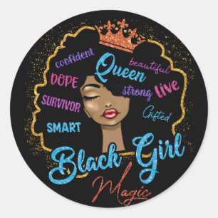 Black Girl Magic Classic Round Sticker