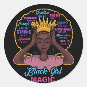 Black Girl Magic Classic Round Sticker
