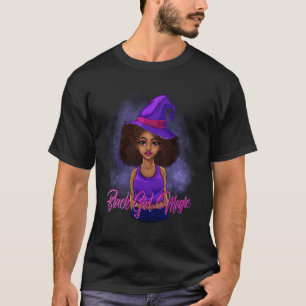 Black Girl Magic Halloween Witch Teenager Teen Cut T-Shirt