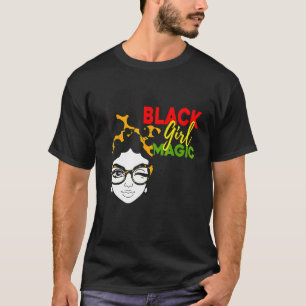 Black Girl Magic Leopard Girl Black History Month T-Shirt