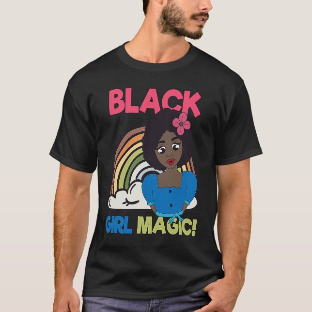 Black Girl Magic Melanin Pride African Afro Queen  T-Shirt (Front)