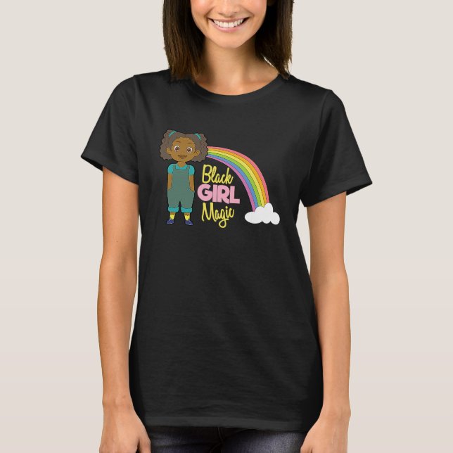 Black Girl Magic Melanin Pride African Afro Queen  T-Shirt (Front)