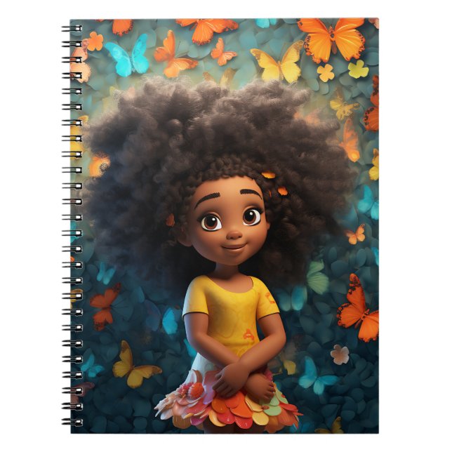Black girl magic melanin princess brown skin girls notebook (Front)