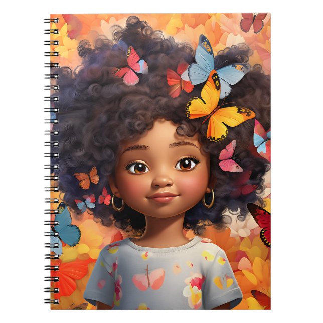 Black girl magic melanin princess brown skin girls notebook (Front)