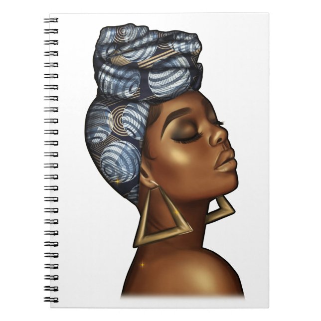 Black Girl Magic Melanin Queen African American Notebook (Front)