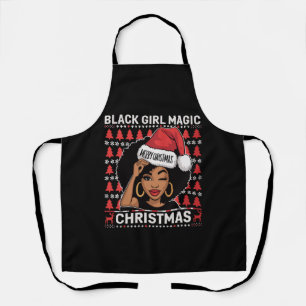Black Girl Magic Merry Christmas African American  Apron