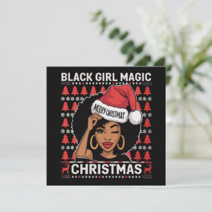 Black Girl Magic Merry Christmas African American  Holiday Card