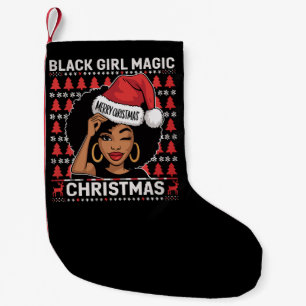 Black Girl Magic Merry Christmas African American  Small Christmas Stocking