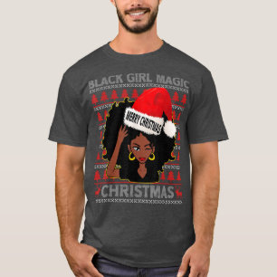 Black Girl Magic Merry Christmas African American T-Shirt