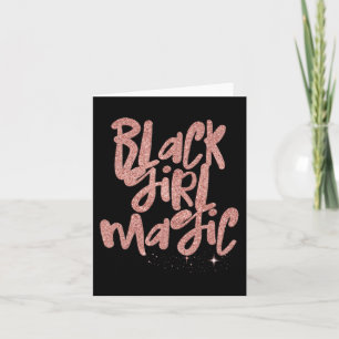 Black Girl Magic Pink Stars Afro Black Queen Melan Card