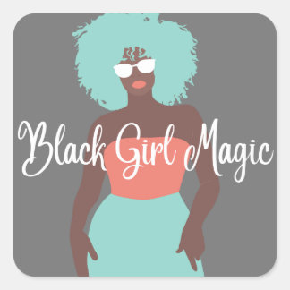 Black Girl Magic Square Sticker