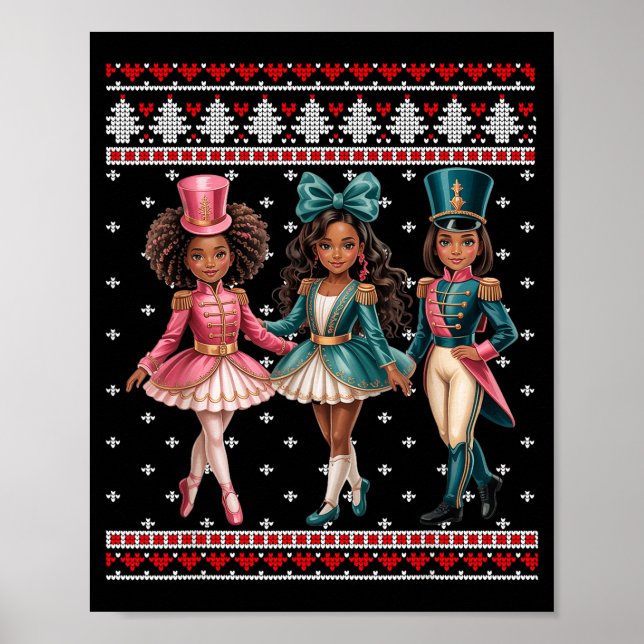Black Girl Nutcracker Western Nutcracker Bow Ugly  Poster (Front)