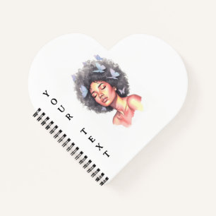 Black Girl Pastel Minimalistic Butterfly Custom  Notebook