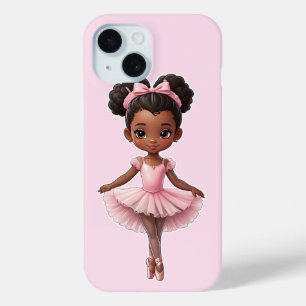 Black Girl Pink Ballerina Ballet iPhone 15 Case