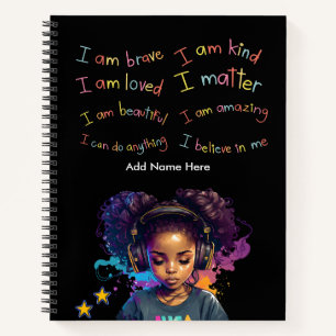  Black Girl Positive Affirmations Customisable  Notebook