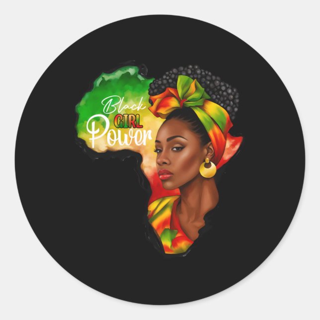 Black Girl Power Sticker  (Front)