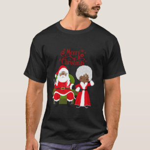 Black Girl Santa Claus Holiday African American Ch T-Shirt