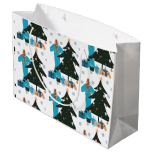 Black Girl White Hair  Christmas Gift Bag