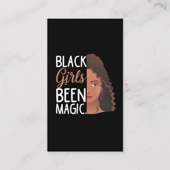 Black Girls Been Magic African Girl Afro women Business Card (Front)