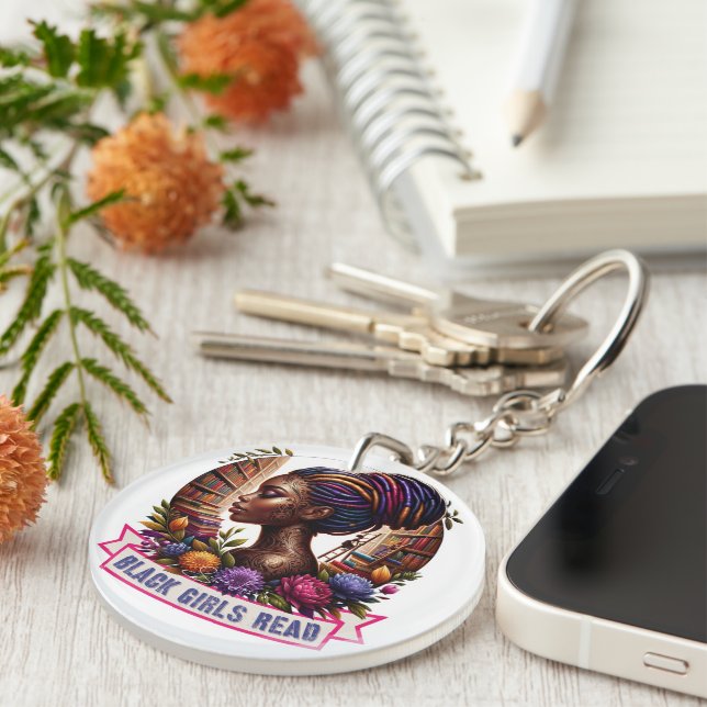 Black Girls Read Customisable Logo Keychain (Front Right)