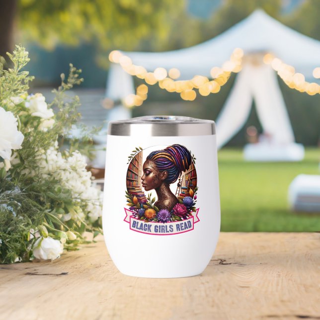 Black Girls Read Logo Wine Tumbler (Wedding (Rotated))