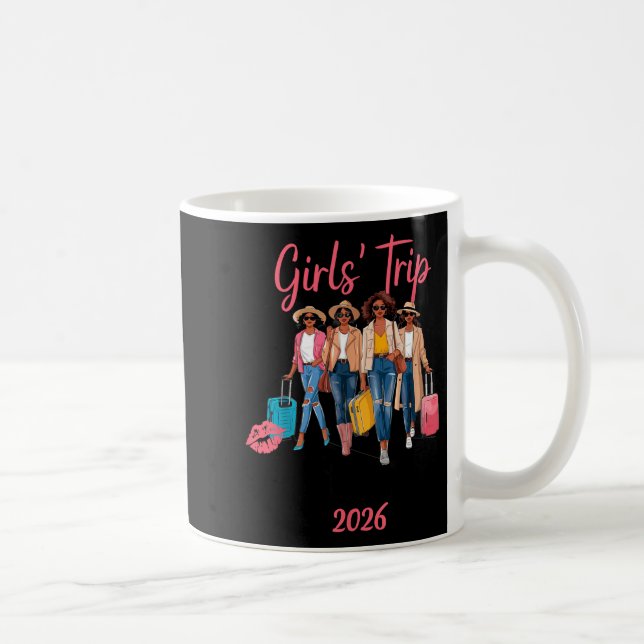 Black Girls Trip Bali 2026 Vacation Birthday Melan Coffee Mug (Right)
