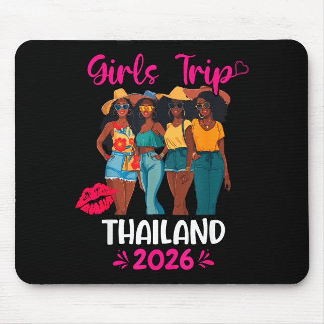 Black Girls Trip Thailand 2026 Vacation Matching  Mouse Pad (Front)