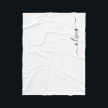 Black Girly Monogram Name Modern Fleece Blanket<br><div class="desc">Black Monogram Name Fleece Blanket. This makes the perfect sweet 16 birthday,  wedding,  bridal shower,  anniversary,  baby shower or bachelorette party gift for someone that loves glam luxury and chic styles.</div>