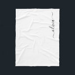 Black Girly Monogram Name Modern Fleece Blanket<br><div class="desc">Black Monogram Name Fleece Blanket. This makes the perfect sweet 16 birthday,  wedding,  bridal shower,  anniversary,  baby shower or bachelorette party gift for someone that loves glam luxury and chic styles.</div>