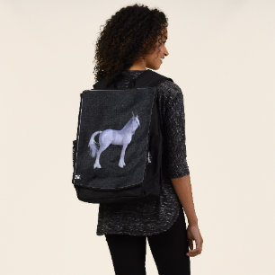 Black Glitter And Unicorn Backpack