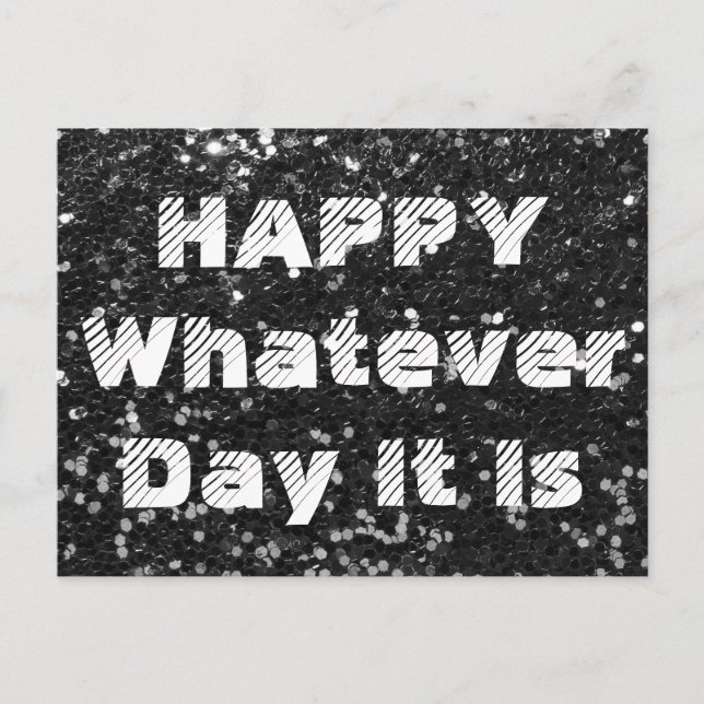 Black Glitter Anti-Birthday Birthday Card (Front)