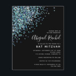 Black Glitter Budget Bat Mitzvah Invitation<br><div class="desc">A simple glitter design **PLEASE READ BEFORE PURCHASING** Our Petite range of budget stationery measures 4.5" x 5.6" and fits inside an A6 envelope, which are available in all sorts of colours at your local stationery store or you can add white ones to your order before you checkout. The cardstock...</div>