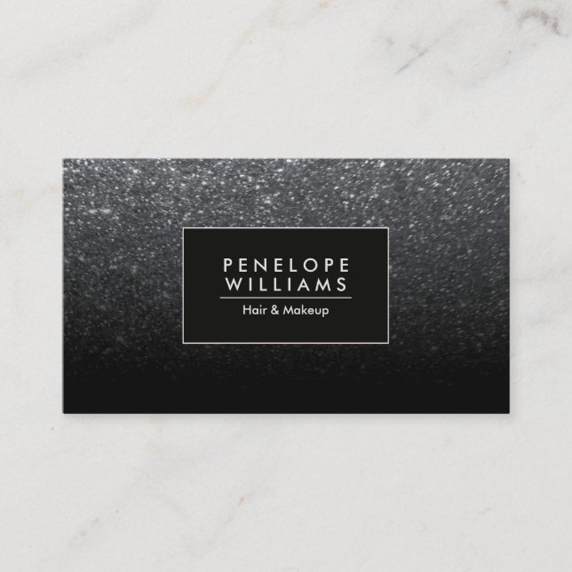 Black Glitter Business Card (Front)