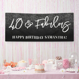 Black Glitter Colour Block 40 and Fabulous Banner