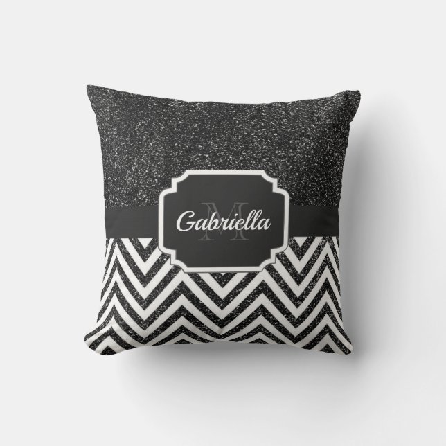 Black Glitter Cushion (Front)