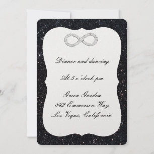 Black Glitter Diamond Infinity Reception Card