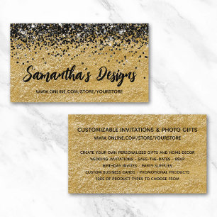 Black Glitter Fine Gold Online Store Business Card