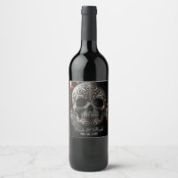 Black Glitter Glam Sparkle Skull Gothic