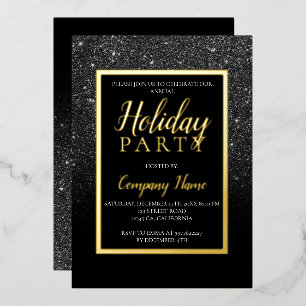 Black glitter gold business corporate Christmas