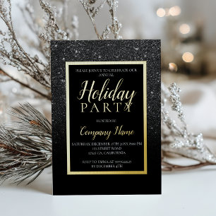 Black glitter gold business corporate Christmas