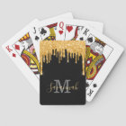 Black glitter gold sparkle monogram script