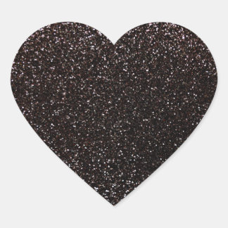 Black glitter heart sticker