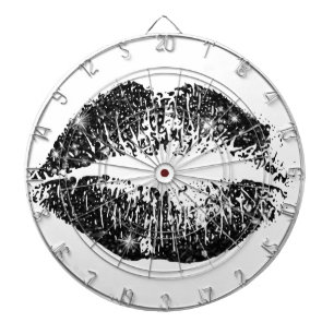 Black Glitter Lips Dartboard
