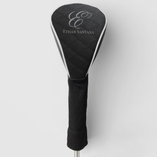 Black Glitter Monogram Golf Head Cover